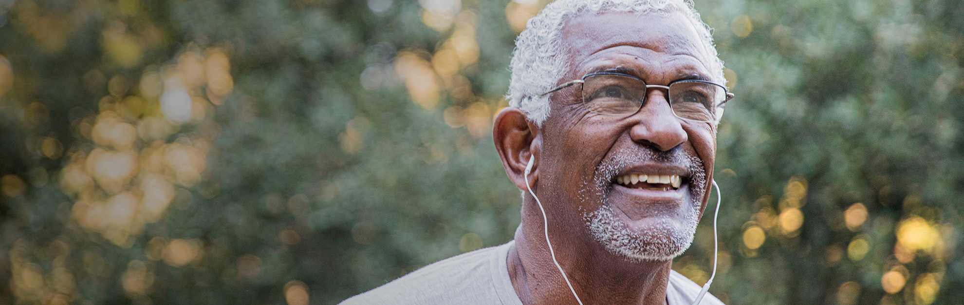 Man listening to music outside